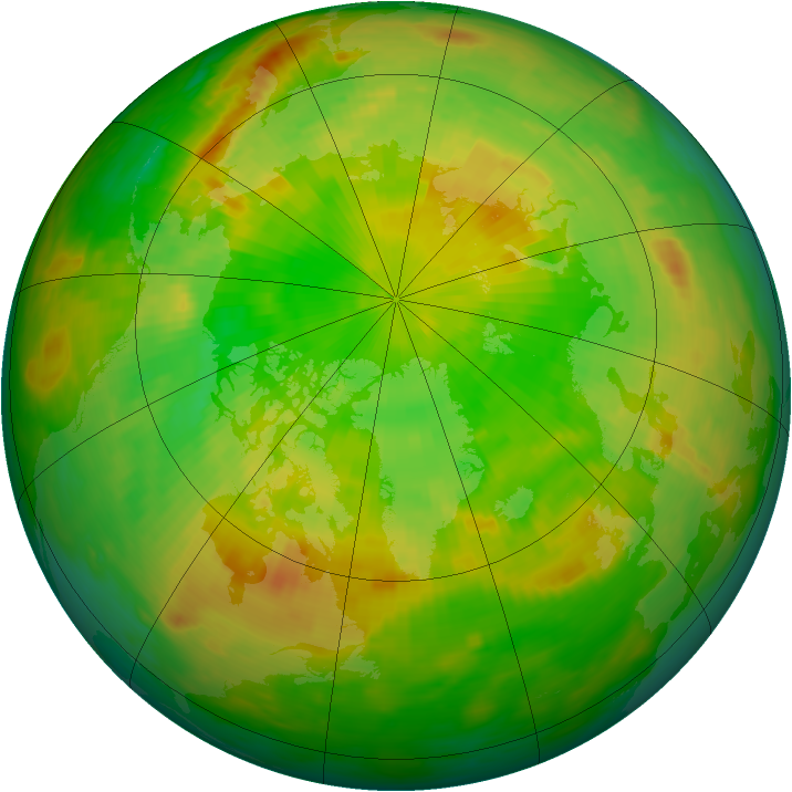 Arctic ozone map for 19 June 1980